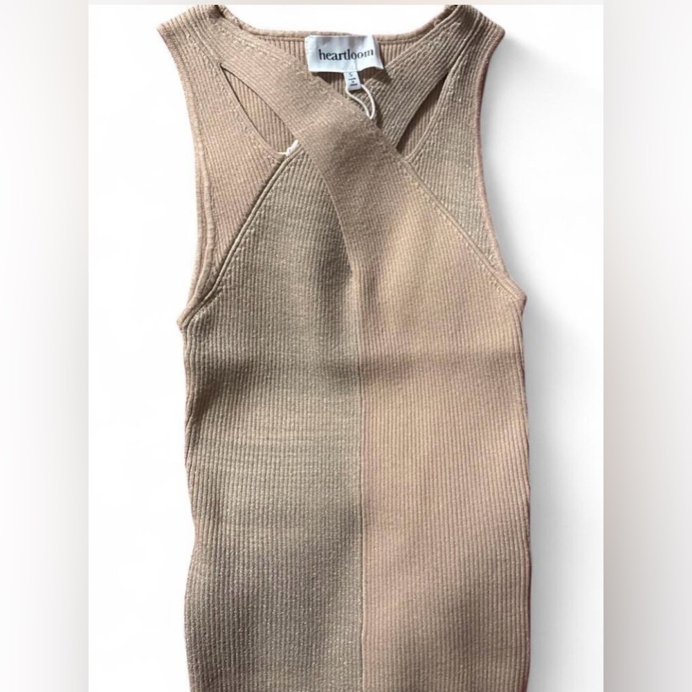 Heartloom Beige Cross-Front Knit Top